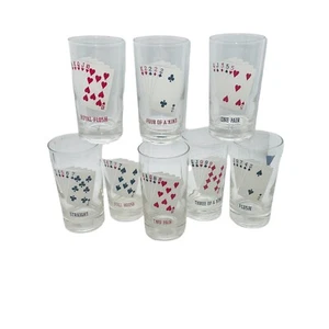 Juego de 8 vasos de póquer de casino de colección vasos de cartas vasos de bar de 5" - Imagen 1 de 9