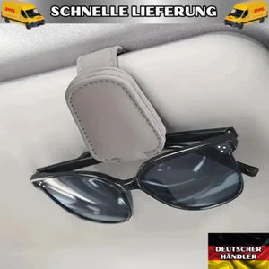 Sonnenbrillenhalter Brille magnetisch Leder für die Auto-Sonnenblende, Grau - Bild 1 von 6