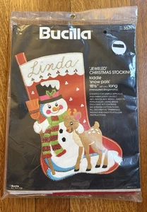 Bucilla "Snow Pals" Schneemann Schmuck Filz Kiddie Weihnachten Strumpf Kit: ungeöffnet - Bild 1 von 2