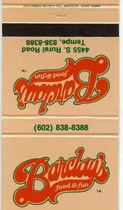 Barclays Food and Fun, Tempe, Arizona Matchbook - Picture 1 of 1
