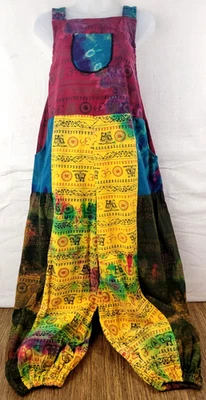 Mono Boho Patchwork Tie Dye Om Estampado Correas Ajustables Bolsillos S-L Festival Foto 1 de 4