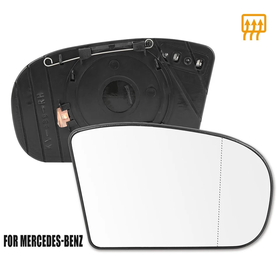 Espejo de vidrio térmico con placa de respaldo lado del pasajero para Mercedes-Benz E500 E550 Foto 1 de 4