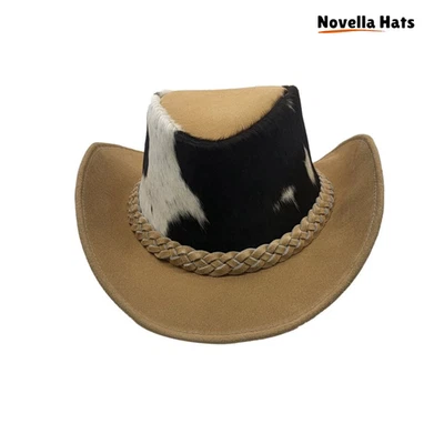 Genuine Leather Cowboy Hat Men Women – Australian Outback Western Style Premium - Image 1 of 4