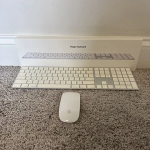 Apple Mac Bezprzewodowa klawiatura Magic (A1843) i mysz Magic Mouse (A1657) Zestaw kombi - Zdjęcie 1 z 2