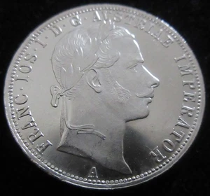 MDS ÖSTERREICH KAISERREICH HABSBURG 1 FLORIN 1860 A "FRANZ JOSEPH I." SILBER #AE - Picture 1 of 2