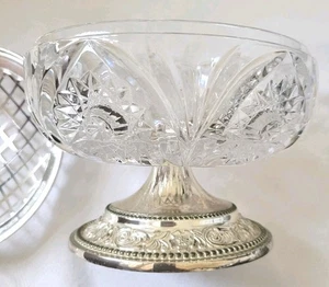 Mayell Cut Glass Crystal Pedestal Wedding Centerpiece Rose Bowl. - Picture 1 of 5