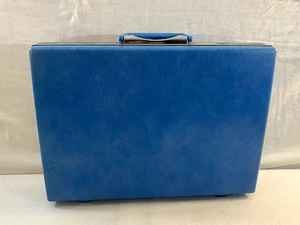 Maletín de Colección Samsonite Classic III Carcasa Rígida Delgado 3" Azul Adjunto con Llaves - Imagen 1 de 16