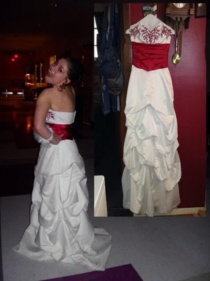 Red & White Masquerade Dress Size 8 - Изображение 1 из 2