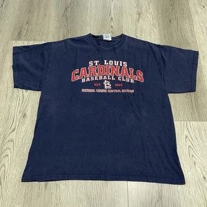 Vintage Y2K St Louis Cardinals Shirt Adult XL Extra Large Navy Short Sleeve Men - Picture 1 of 6