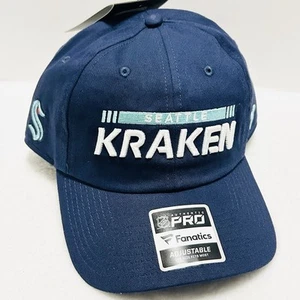 Gorra Fanatics Seattle Kraken Script Auténtica Correa Ajustable Azul NHL - Imagen 1 de 6