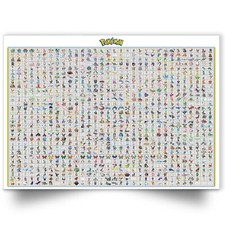 Pokemon Full Pokedex 1-816 Gen 1 To Gen 8 Poster Art Print A5 A4 A3 A2 A1