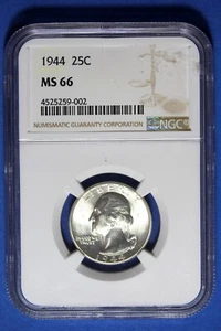 1944 NGC MS66 WASHINGTON QUARTER #B49617 - Picture 1 of 2