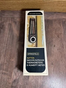 SPRINGFIELD SUTTON INDOOR OUTDOOR THERMOMETERS & HUMIDITY METER 5302 USA - Picture 1 of 6