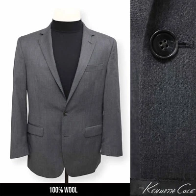 KENNETH COLE REACTION mens charcoal gray WOOL sport coat suit jacket blazer 40 R - Image 1 of 4