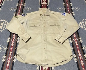 US Army San Marcos 40s Twill Shirt Sz 42” Reeves Type 1 Khaki Vtg M1 - Picture 1 of 12