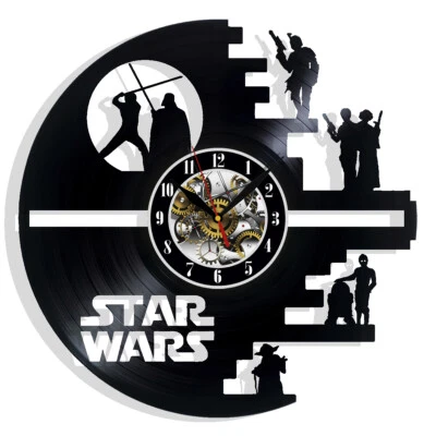 Reloj de pared de vinilo Star Wars discos decoración del hogar regalo Navidad cumpleaños vacaciones Foto 1 de 4