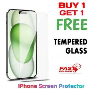 Tempered Gorilla Glass Screen Protector iPhone 11 Pro Max 13, XR X 14 15 16 12 - Picture 1 of 7