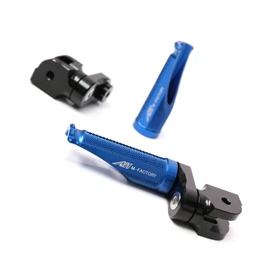 Clavijas de pie extendidas delanteras azules Shinobi 25 mm para Buell S1 Lightning todo el año Foto 1 de 4