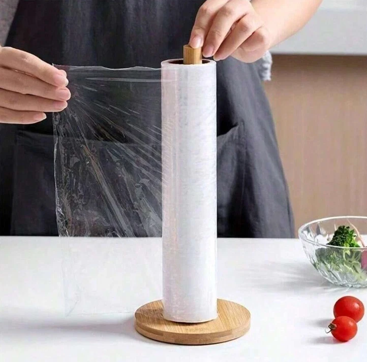 Toallero de papel de madera independiente, rollo vertical para pañuelos para cocina** Foto 1 de 4