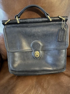 Bolsa de ombro vintage Coach Willis 9927 tiracolo satchel preta mensageiro EUA - Imagem 1 de 4