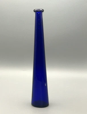 Jarrón botella vino cónico de 12,5" de alto azul cobalto vintage MCM Foto 1 de 4