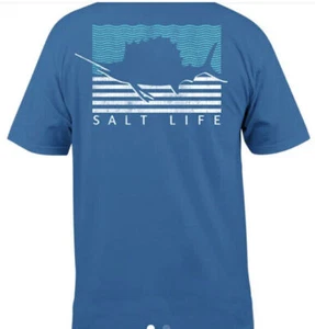 SALT LIFE - Men's "SAILIN FLAG" Graphic SS Pocket Tee | Blue | $22 | NWT - Picture 1 of 2
