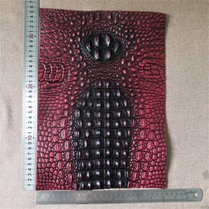 Cowhide Leather Sheet for DIY Crafts Leather Fabric Crocodilef Pattern 36x25.5cm - Picture 1 of 16