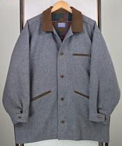 VTG PENDLETON Virgin Wool Made in USA Mens Lined Coat Gray Size Medium Jacket - Picture 1 of 19