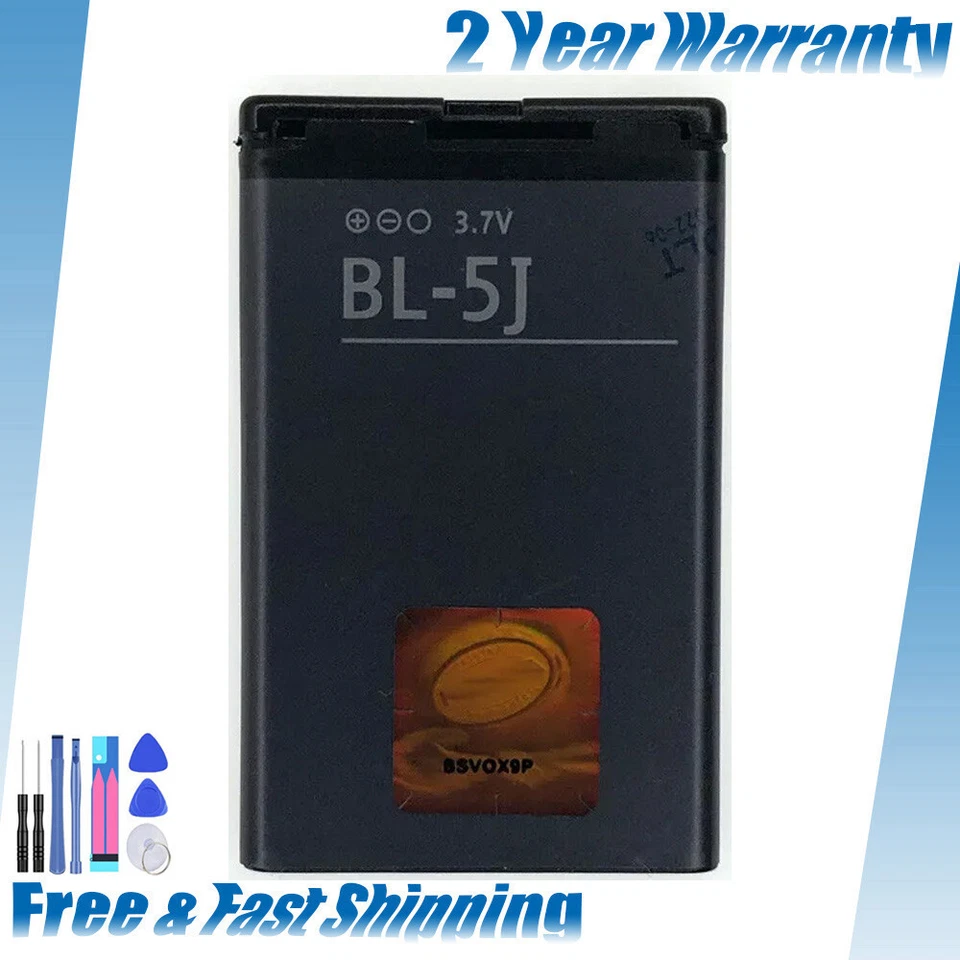 BL-5J Battery 1430mAh For Nokia 5228 5230 5800 C3 N900 X6 Lumia 520 530 - Image 1 of 4
