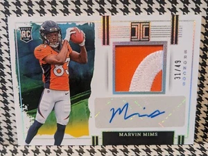 2023 Panini Impeccable Rookie Patch Auto Broncos Marvin Mims /49 AU MEM RC 📈📈 - Picture 1 of 3