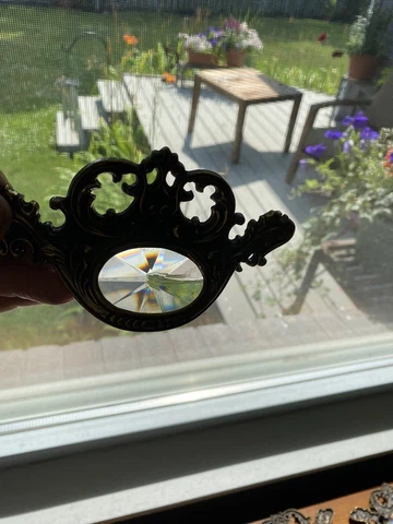 Antique cast brass and Crystal door Pulls stunning! Cover