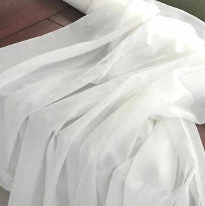 New 100% Cotton Indian Light Weight Plain Voile Craft Solid White Natural Fabric - Picture 1 of 3