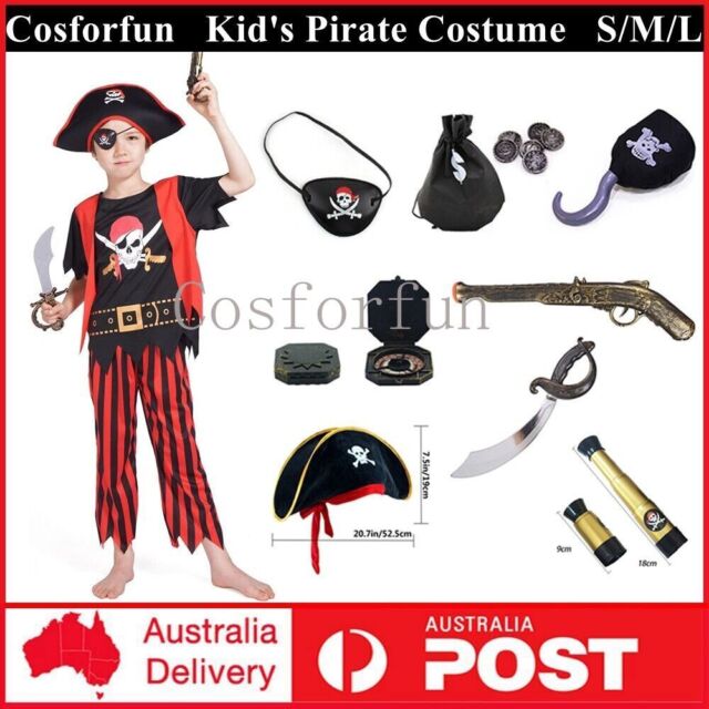 Fantasia De Pirata Infantil,caribe,jack Sparrow, Kit 6 Peças