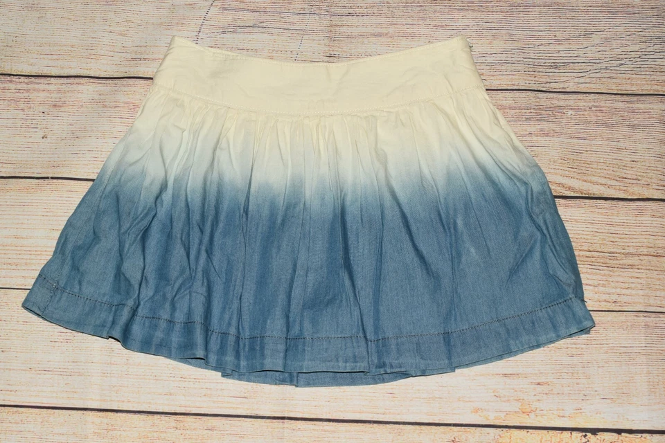 FALDA BOHO NUEVA CON ETIQUETAS CANYON RIVER BLUES M 10 12 MARFIL OMBRE DENIM ACANALADA CREMALLERA LATERAL Foto 1 de 4