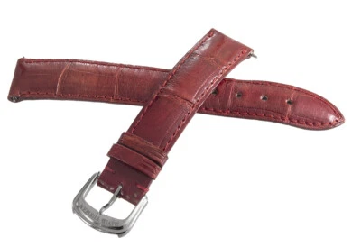 Genuine David Yurman 15mm Red Alligator Leather Silver Buckle Watch Band Strap - Image 1 of 3