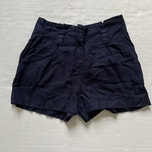 L'AGENCE Shorts Damen 24 dunkelblau Hillary Paperbag 100% Leinen Plissee - Bild 1 von 6