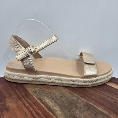 Abeo Isle Strap Sandals Women's 10 Metatarsal Gold Leather Espadrille Comfort - Image 1 of 4
