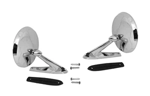 1960-66 MERCURY COMET CALIENTE CYCLONE METEOR CHROME DOOR MIRRORS KIT LH&RH PAIR - Picture 1 of 4