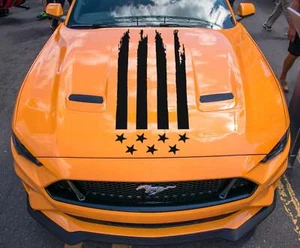 Tattered American Flag Hood Graphic (2018-2023 Mustang) - Picture 1 of 10