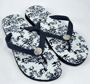 Cole Haan Sandals Womens  Flip Flops Slip On Black Rubber  Black & White- Size 7 - Picture 1 of 4