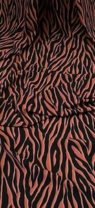 Tan Black Peach Zebra Print Crepe Georgette Fabric 58'' PRICE PER METER - Picture 1 of 2