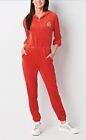 Juicy By Juicy Couture Hooded Long Sleeve Red Velour Jumpsuit Size XXL NWT