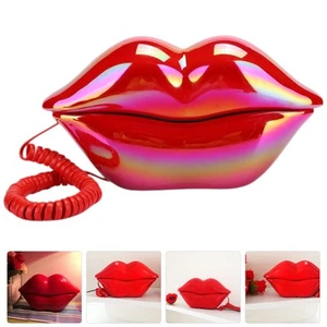 Lip Telephone Fashionable Dial Funny Corded - Zdjęcie 1 z 12