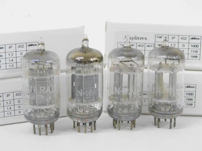 Tubos de audio Ken-Rad 12AX7 de colección con placa de peltre (juego de cuatro, prueba como NOS) Foto 1 de 4