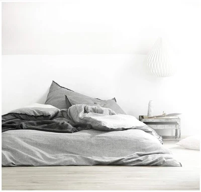 Funda nórdica de algodón lavado cambray color liso informal estilo moderno ropa de cama se... Foto 1 de 4