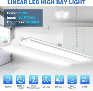 150W LED Linear High Bay Ladenleuchte 22.500lm Gewerbe Hänge Lager Leuchte - Bild 1 von 14