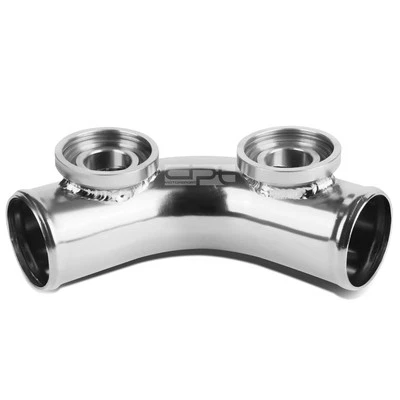 CARGADOR TURBO TIPO SSQV/SQV 2.5" VÁLVULA DE SOPLADO 70 GRADOS TUBO DE DOBLE BRIDA PLATEADO Foto 1 de 4