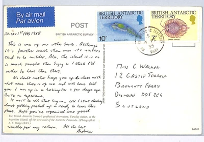 TERRITORIO ANTÁRTICO BRITÁNICO Postal Signy GB Escocia Dundee 1985 WX245 Foto 1 de 4