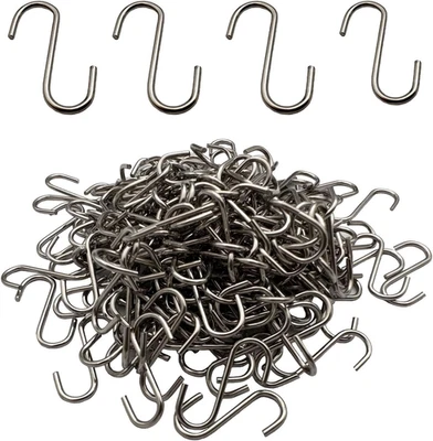 200 piezas ganchos pequeños de acero inoxidable en forma de S, ganchos Mini S de 0,8 pulgadas hágalo usted mismo Navidad Foto 1 de 4