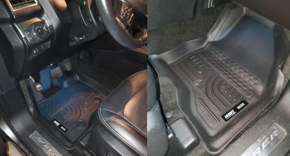 Черные передние напольные покрытия Husky Liner WeatherBeater для Ford Explorer 2015-2019 годов выпуска - Изображение 1 из 4